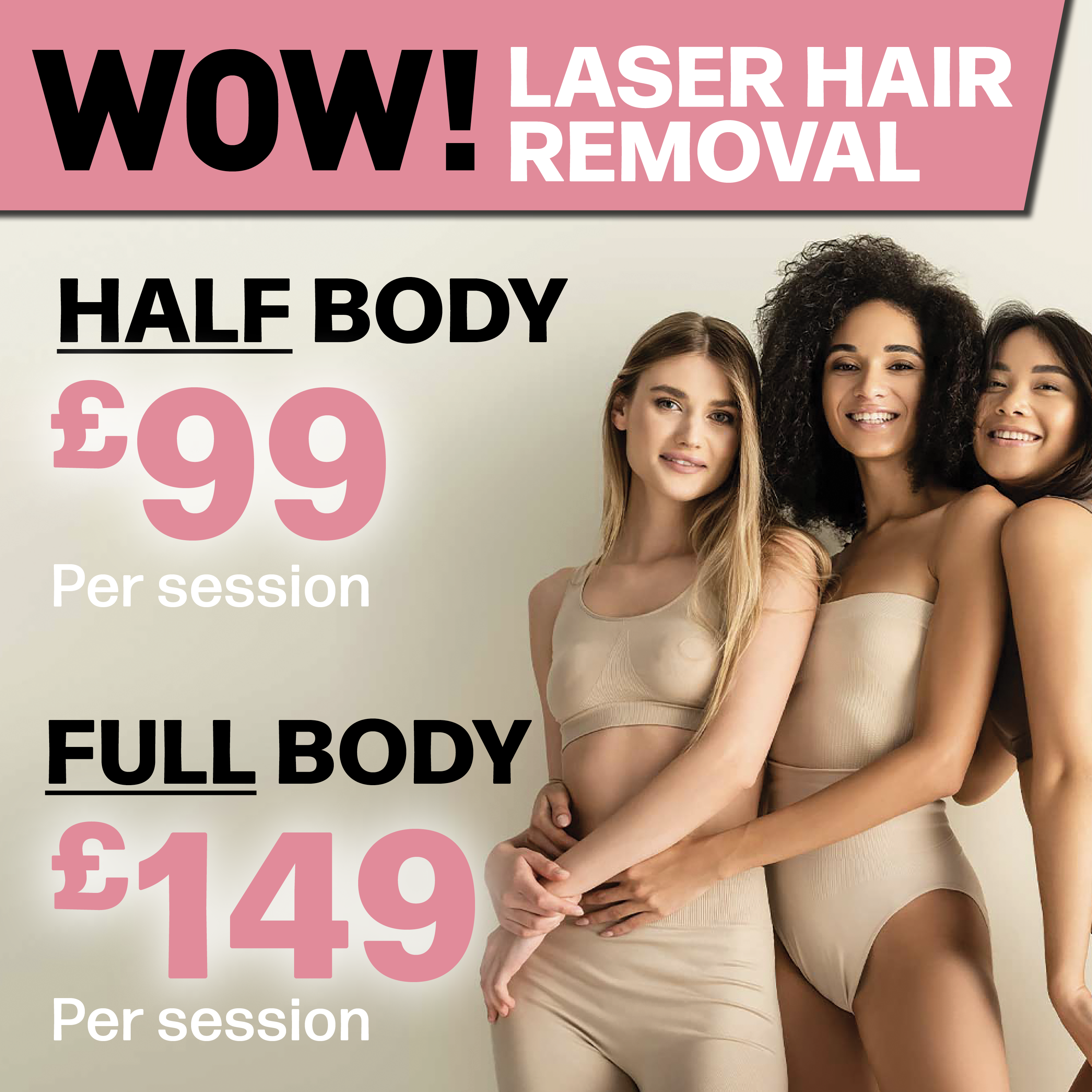 Laser Hair Removal Half Body £99